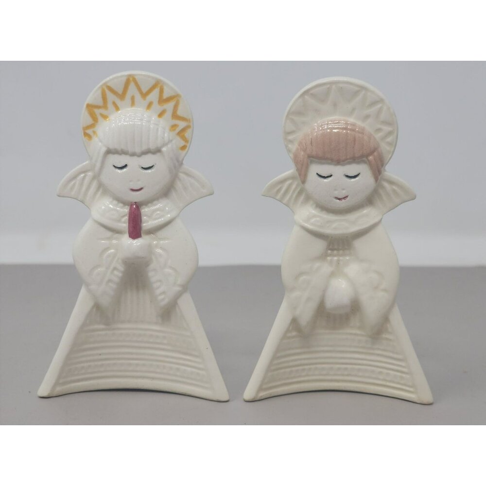 Vintage Ceramic Christmas Holiday‎ Angels Figurines Hand Painted